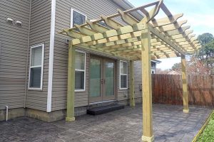 Pergola and stamped concrete patio in Norfolk, Chesapeake and Virginia Beach