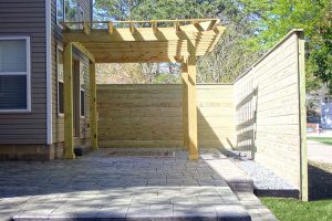 Pergola and Horizontal privacy fence in Virginia Beach