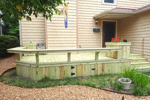 Decks with railings and planters in Virginia Beach