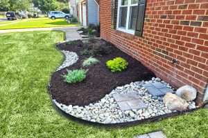 Landscaping with accent stone areas in Virginia Beach