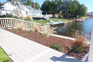 Lakefront landscaping in Chesapeake