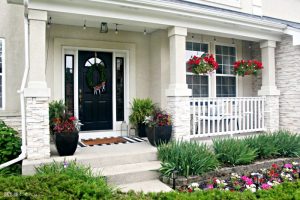 Front porch hanging plants and container garden ideas