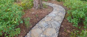 Stone walkway with stepping stones