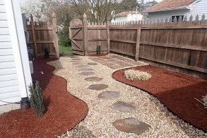 gravel walkway with stepping stones 