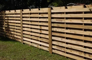 Horizontal shadow box wood fence