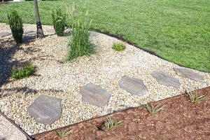 Stone areas with stepping stones in Virginia Beach