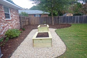 Stone area with raised planters - Virginia Beach