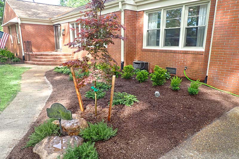 Landscaping with accent boulders - Virgiia Beach
